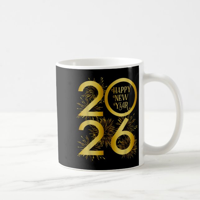 Neujahr 2026 Feuerwerkskörper - Frohes Neues Jahr  Kaffeetasse (Rechts)