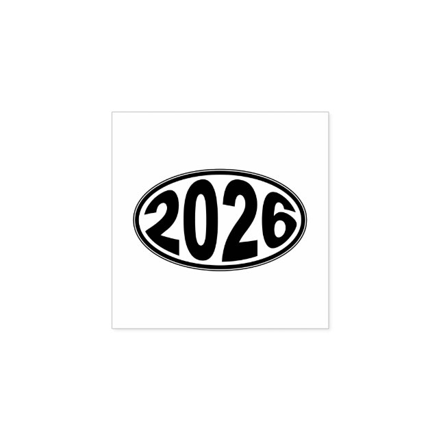 Neujahr 2026 Oval Aufkleber Gummistempel (Prägung)
