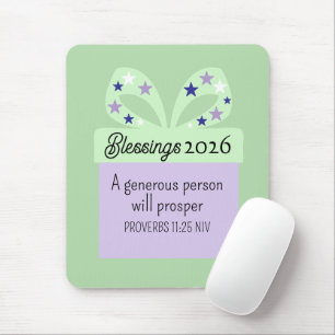 Neujahr 2026 Segnungen Wohlstand Schriftgrün Mousepad