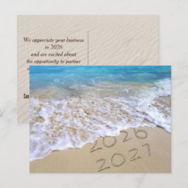 Neujahr 2026 Strand aus dem Geschäft Feiertagspostkarte