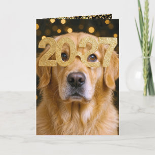 Neujahr 2027 Golden Retriever Humor Karte