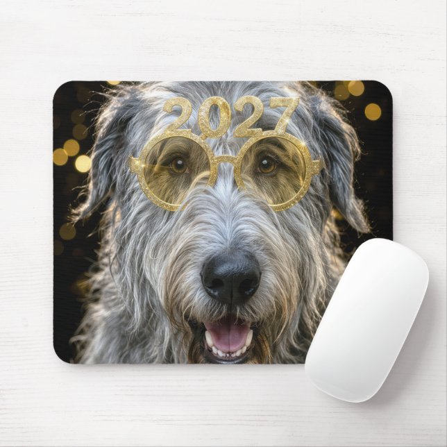 Neujahr 2027 Irischer Wolfshund Mousepad (Mit Mouse)