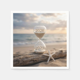 Neujahr 2027 Strand-Stundenglas Serviette