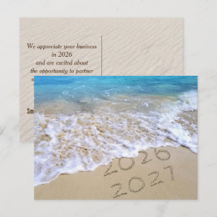 Neujahr 2027 Strand vom Unternehmen Feiertagspostkarte