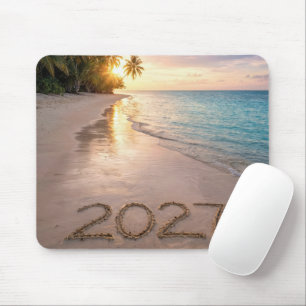 Neujahr 2027 Tropischer Strand Mousepad