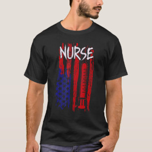 Neujahr 4. Juli Amerikanische Flagge Stethoscope R T-Shirt