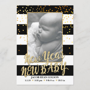 Neujahr Baby Birth Ankündigung