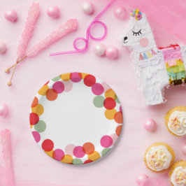 Neujahr bunter Spaß Confetti Dots Holiday Party Pappteller