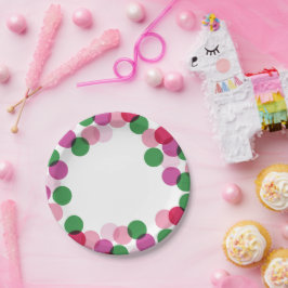 Neujahr bunter Spaß Confetti Dots Holiday Party Pappteller