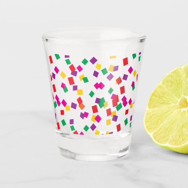 Neujahr Confetti Schnapsglas (Vorderseite)