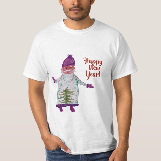 Neujahr ,Custom Santa Claus T - Shirt (Vorderseite)