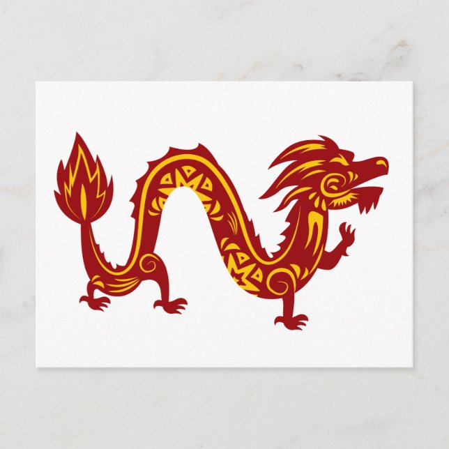 Neujahr des Dragon Zodiac Animal Postcard Postkarte (Vorderseite)