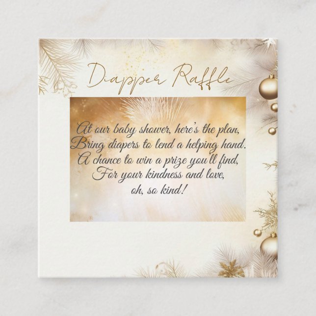 Neujahr Design Gold Elegant Baby Shower Begleitkarte (Vorderseite)