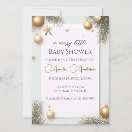 Neujahr Design Gold Elegant Baby Shower Einladung