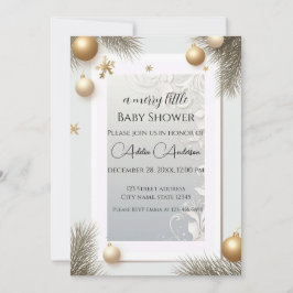 Neujahr Design Gold Elegant Baby Shower Einladung