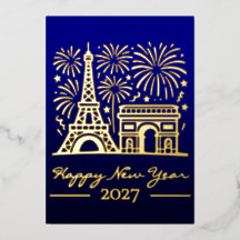 Neujahr Eiffelturm Paris Feuerwerk Frankreich Gold