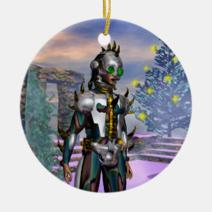 NEUJAHR EINES ZYBORG-Blue-Saphires Keramikornament