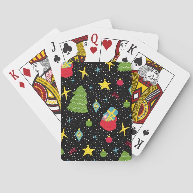 Neujahr feierlich: farbenfroh, nahtlos. spielkarten (Rückseite)