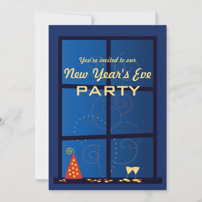 Neujahr-Feuerwerkskörper-Party Einladung (Vorderseite)