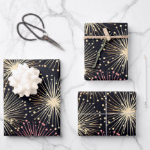 Neujahr "Fireworks" Packpapier