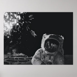 Neujahr Fireworks Postcard Poster