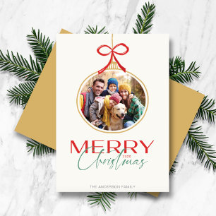 Neujahr Foto Ornament Feiertagskarte