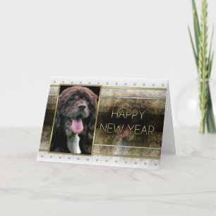 Neujahr - Goldene Eleganz - Cocker Spaniel Feiertagskarte