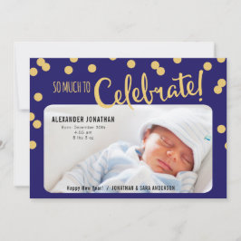 Neujahr Gruß Baby Boy Geburtserklärung Feiertagskarte