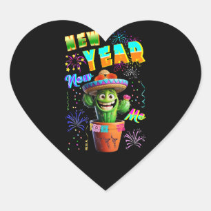 Neujahr Herz-Aufkleber