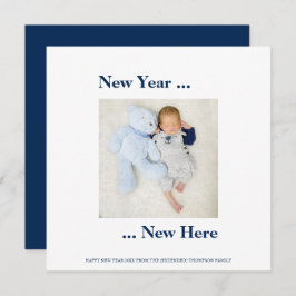 Neujahr hier Foto Baby Boy Birth Navy Blue