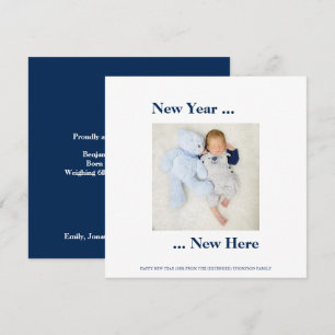 Neujahr hier Foto Baby Boy Birth Navy Blue