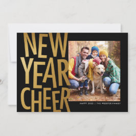 Neujahr Imitate Gold Spaß ein Foto Feiertagskarte