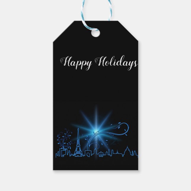 Neujahr in Paris Geschenkanhänger (Vorderseite)