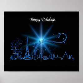 Neujahr in Paris Poster