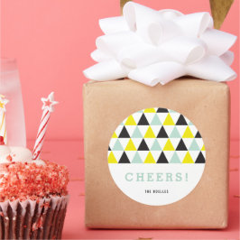 Neujahr jubelt farbenfrohe Mod Geometric Holiday Runder Aufkleber