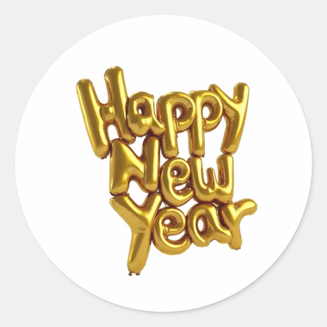 Neujahr-Klassiker-Rundaufkleber Runder Aufkleber (Vorderseite)