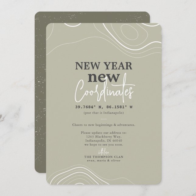 Neujahr koordiniert Ankündigung über den Umzug von (Vorne/Hinten)