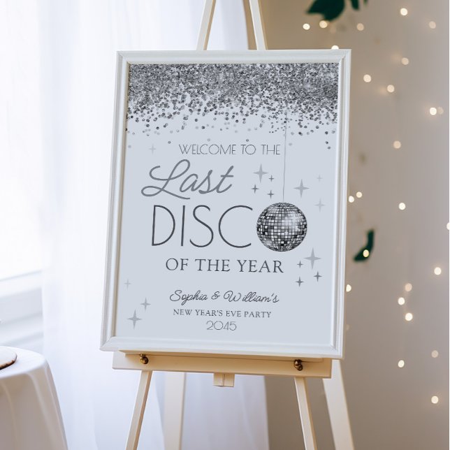 Neujahr letzte Diskothek des Jahres willkommen Poster (Last Disco of the Year)