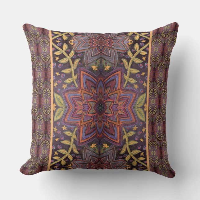 Neujahr Mandala Blume Pillow Kissen (Vorderseite)