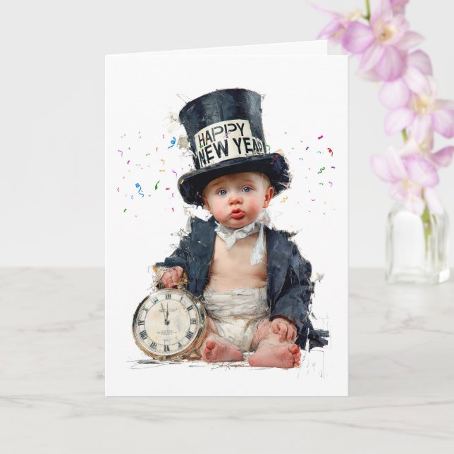 Neujahr mit einem Lächeln einführen Karte (Orchidee)