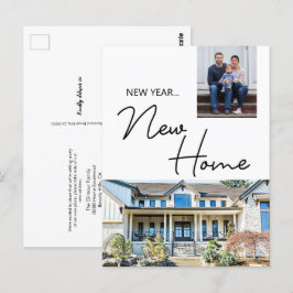 Neujahr Neue Zuhause-Familie Custom Foto and House Postkarte