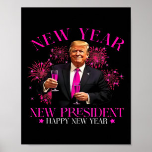 Neujahr Neuer Präsident glücklich Neues Jahr 2025 Poster