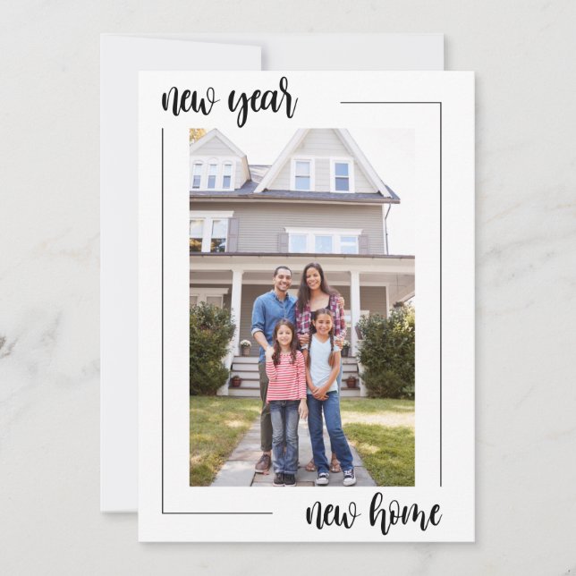 Neujahr Neuer Zuhause Adresswechsel Ankündigung (Vorderseite)