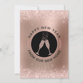 Neujahr Neuer Zuhause Rosen Gold Address Change Feiertagskarte