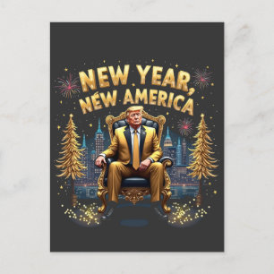 Neujahr New America Proud Maga Trump Einweihung Postkarte