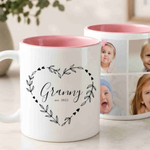 Neujahr Ost. Vier FotoCollage Zweifarbige Tasse