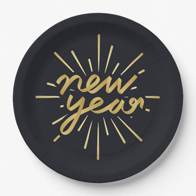Neujahr Pappteller (Vorderseite)
