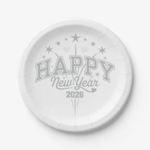 Neujahr Pappteller