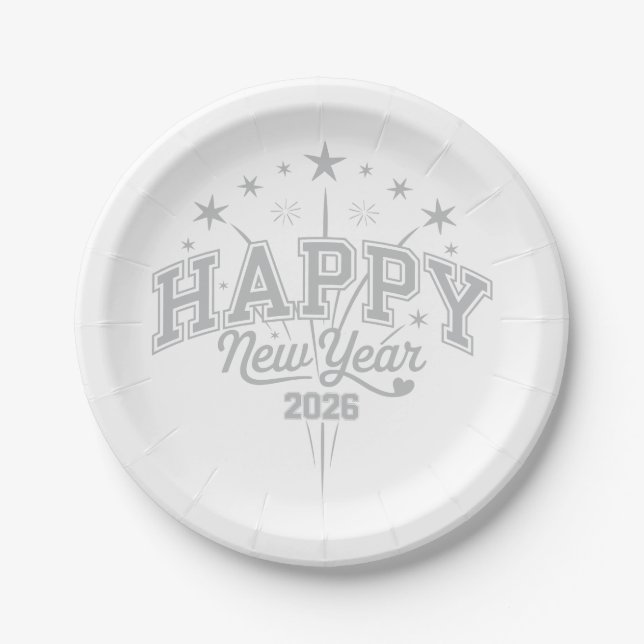 Neujahr Pappteller (Vorderseite)