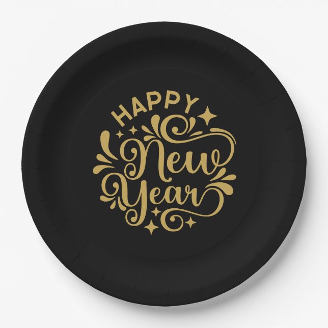 Neujahr Pappteller (Vorderseite)
